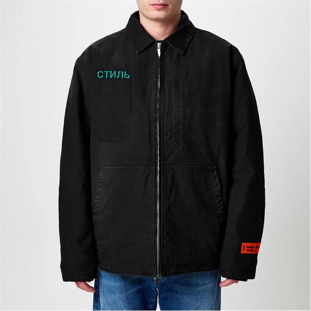 Heron Preston Cotton Canvas Pocket Jacket - Black